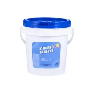 TropiClear TC-H310 3" Jumbo Chlorine Tabs, Unwrapped - 10lb Pail