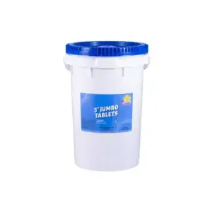 TropiClear TC-H350 3" Jumbo Chlorine Tabs, Unwrapped - 50lb Pail