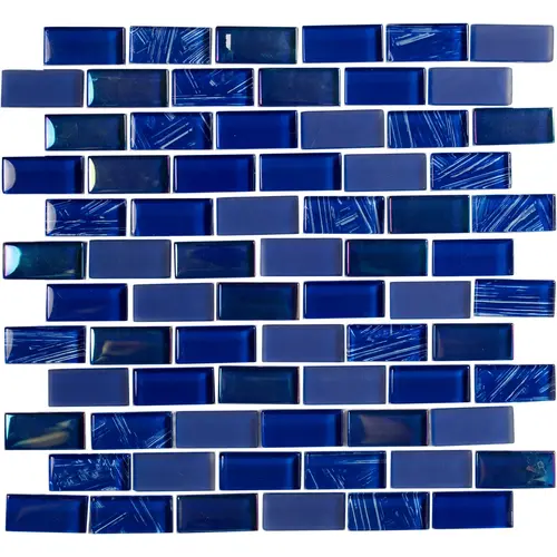 Waves Azure Blue 1 X 2 Tile