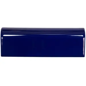 Custom Mosaics BULL-CO Tile 2X6 Pure/Cobalt Bullnose Mudcap