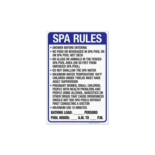 Sign - Updated FL Spa Rules (24" X 36")