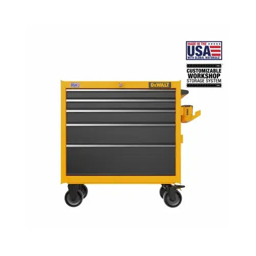 5-Drawer Rolling Tool Cabinet, Metal, 37 In.