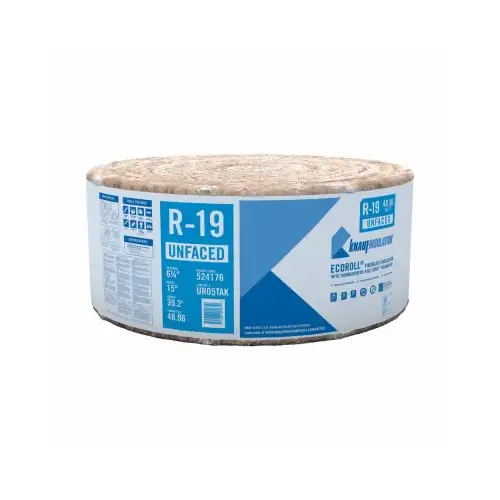 R-19 15 In. x 39 Ft. Standard Unfaced Roll Fiberglass Insulation