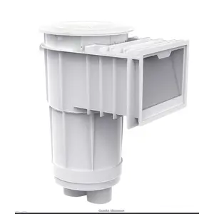 CMP 25677-900-000 Gunite Skimmer, White Body/ White Cover ABS Body/ PVC Port with Square Cover, Dual Port, Standard Basket, 2" Socket x 2-1/2" Spigot
