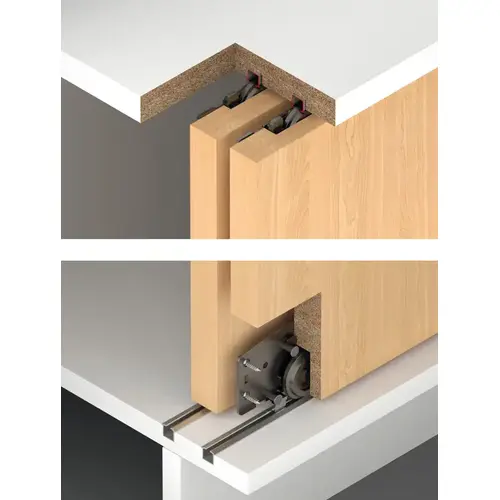 Sliding door fitting, H fele Slido F-Line18 50A, set without tracks for 1 doors, with soft and self closing mechanism on both sides Sliding door fitting, H fele Slido F-Line18 50A, set without tracks for 1 doors, with soft and self closing mechanism on both sides