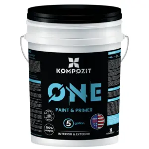 Kompozit 49374881513754 ONE Paint & Primer 100% Acrylic White 5 Gallon