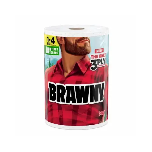 Brawny Tear-A-SQ Towel White