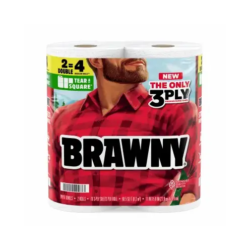 12PK Brawny SQ Towel White 12PK Brawny SQ Towel White