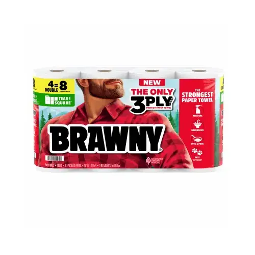 4PK Brawny 3Ply Towel White 4PK Brawny 3Ply Towel White