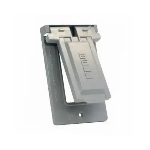 1-Gang Weatherproof Flip Cover, Vertical, GFCI, Gray