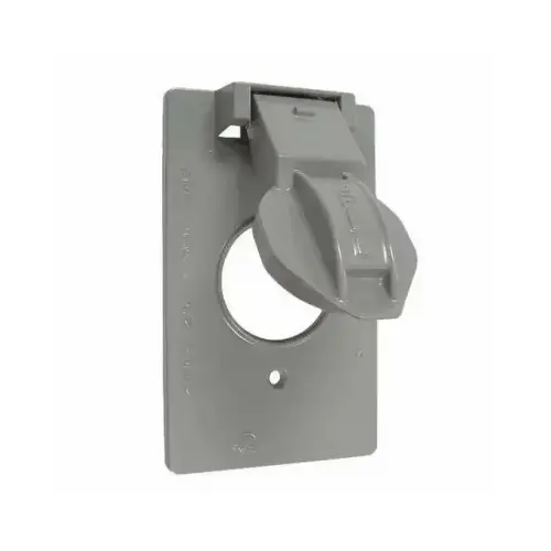 1-Gang Vertical Weatherproof Cover, Vertical, Device Mount, 1.406 in. Dia., Gray 1-Gang Vertical Weatherproof Cover, Vertical, Device Mount, 1.406 in. Dia., Gray