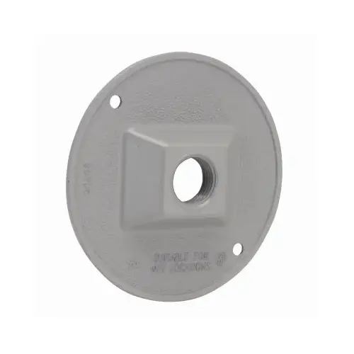 Round Weatherproof Cluster Cover, (1) 1/2 in. Threaded Outlet, Gray Round Weatherproof Cluster Cover, (1) 1/2 in. Threaded Outlet, Gray