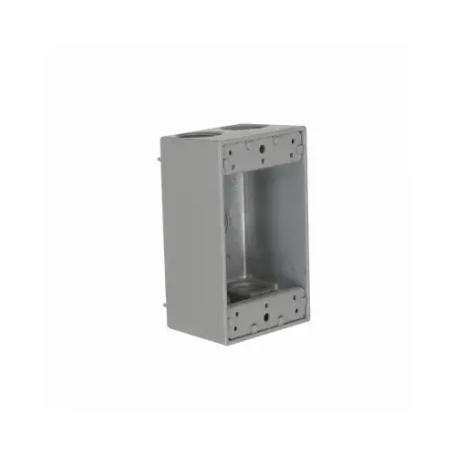 1-Gang Weatherproof Box, (5) 3/4 in. Threaded Outlets, Gray 1-Gang Weatherproof Box, (5) 3/4 in. Threaded Outlets, Gray
