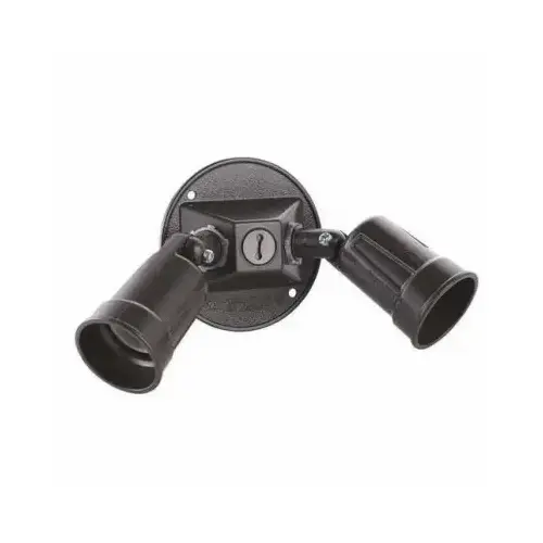 Weatherproof Combination 2 Lampholders/Cover for Par 38 Lamps, Bronze, 4 In. Round Weatherproof Combination 2 Lampholders/Cover for Par 38 Lamps, Bronze, 4 In. Round