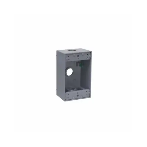 1-Gang Weatherproof Box, 3 Outlets, Gray 1-Gang Weatherproof Box, 3 Outlets, Gray