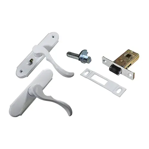 STORM DOOR LEVER W/MORTISE LARSON DOOR WHITE C-C 4-3/4