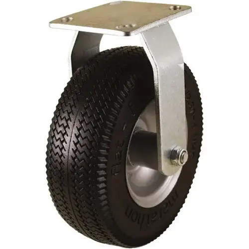 Rigid Top Plate Caster: Polyurethane, 8" Wheel Dia, 3-19/64" Wheel Width, 275 lb Capacity, 10" OAH