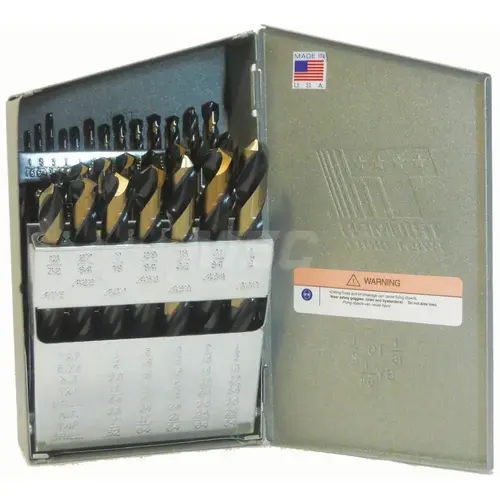 Drill Bit Set: Jobber Length Drill Bits, 15 Pc, 135 degree, High Speed Steel Oxide Drill Bit Set: Jobber Length Drill Bits, 15 Pc, 135 degree, High Speed Steel Oxide