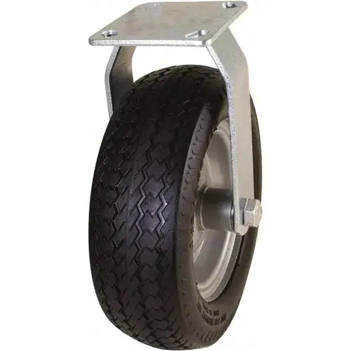 Rigid Top Plate Caster: Polyurethane, 10" Wheel Dia, 3-19/64" Wheel Width, 300 lb Capacity, 12" OAH