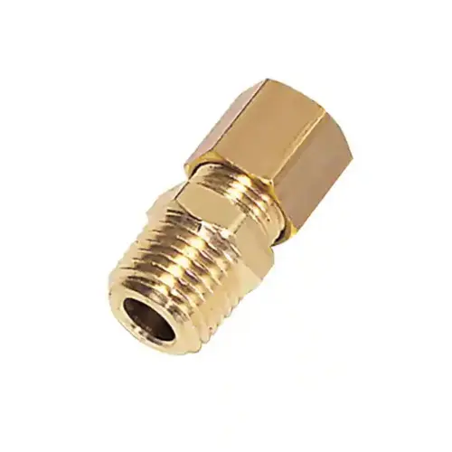 Compression Tube Connector: 3/8" Thread, Compression x MBSPT Compression Tube Connector: 3/8" Thread, Compression x MBSPT