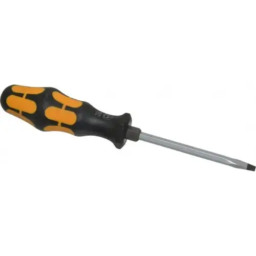 Slotted Screwdriver: 7/32" Width, 8" OAL, 4" Blade Length Slotted Screwdriver: 7/32" Width, 8" OAL, 4" Blade Length