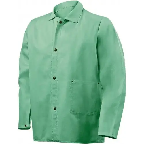 Flame Resistant/Retardant Jacket: Size Medium, Cotton & Nylon, Snaps Closure Flame Resistant/Retardant Jacket: Size Medium, Cotton & Nylon, Snaps Closure