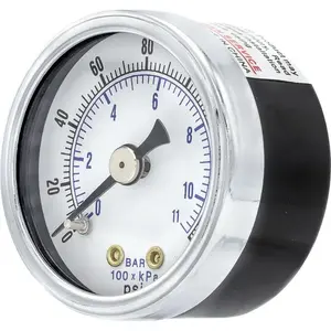 PIC Gauges 102D-158F Pressure Gauge: 1-1/2" Dial Dia, 0 to 160 psi, 1/8" NPT, Center Back Mount