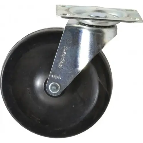 Swivel Top Plate Caster: Soft Rubber, 5" Wheel Dia, 15/16" Wheel Width, 135 lb Capacity, 5-3/4" OAH Swivel Top Plate Caster: Soft Rubber, 5" Wheel Dia, 15/16" Wheel Width, 135 lb Capacity, 5-3/4" OAH