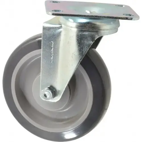 Swivel Top Plate Caster: Polyurethane, 5" Wheel Dia, 1-1/4" Wheel Width, 225 lb Capacity, 6-1/4" OAH Swivel Top Plate Caster: Polyurethane, 5" Wheel Dia, 1-1/4" Wheel Width, 225 lb Capacity, 6-1/4" OAH