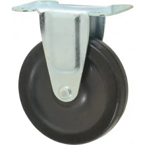 Rigid Top Plate Caster: Soft Rubber, 4" Wheel Dia, 15/16" Wheel Width, 125 lb Capacity, 4-3/4" OAH Rigid Top Plate Caster: Soft Rubber, 4" Wheel Dia, 15/16" Wheel Width, 125 lb Capacity, 4-3/4" OAH