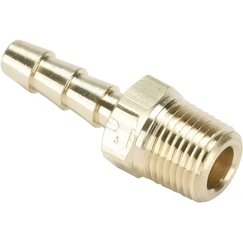 Barbed Hose Fitting: 1/4" x 3/16" ID Hose, Male Connector Barbed Hose Fitting: 1/4" x 3/16" ID Hose, Male Connector