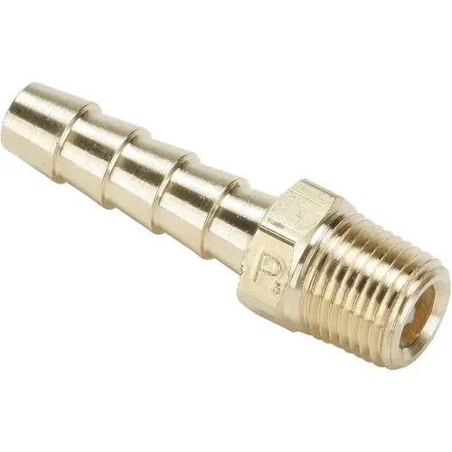 Barbed Hose Fitting: 1/2" x 3/8" ID Hose, Male Connector Barbed Hose Fitting: 1/2" x 3/8" ID Hose, Male Connector