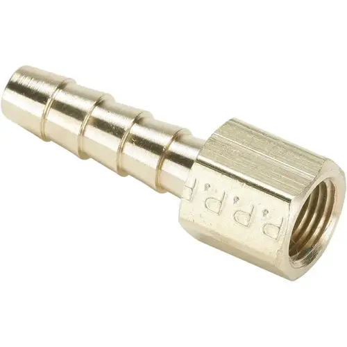 Barbed Hose Fitting: 3/8" x 3/8" ID Hose, Female Connector Barbed Hose Fitting: 3/8" x 3/8" ID Hose, Female Connector
