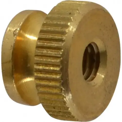 #10-32 UNF Thread, Uncoated, Grade B-633 Brass Round Knurled Thumb Nut - pack of 5 #10-32 UNF Thread, Uncoated, Grade B-633 Brass Round Knurled Thumb Nut - pack of 5