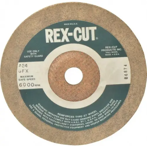 Depressed Center Wheel: Type 27, 7" Dia, Aluminum Oxide