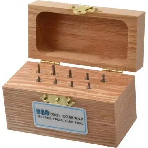 9 Pc Single Cut Burr Set with Ball, Cone, Cylinder, Cylinder w/Rad End, Inverted Taper, Oval, Tree w/Pointed End, Tree w/Rad End 9 Pc Single Cut Burr Set with Ball, Cone, Cylinder, Cylinder w/Rad End, Inverted Taper, Oval, Tree w/Pointed End, Tree w/Rad End