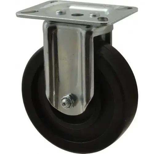 Rigid Top Plate Caster: Polyolefin, 5" Wheel Dia, 1-3/8" Wheel Width, 350 lb Capacity, 6-1/16" OAH