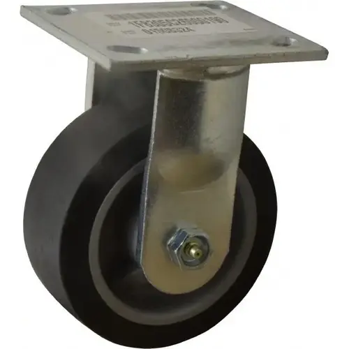 Rigid Top Plate Caster: Thermoplastic Rubber, 5" Wheel Dia, 2" Wheel Width, 325 lb Capacity, 6-1/2" OAH