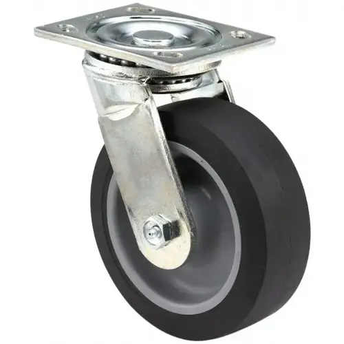 Swivel Top Plate Caster: Polyolefin, 5" Wheel Dia, 2" Wheel Width, 580 lb Capacity, 6-1/2" OAH Swivel Top Plate Caster: Polyolefin, 5" Wheel Dia, 2" Wheel Width, 580 lb Capacity, 6-1/2" OAH