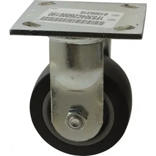 Rigid Top Plate Caster: Thermoplastic Rubber, 4" Wheel Dia, 2" Wheel Width, 300 lb Capacity, 5-5/8" OAH
