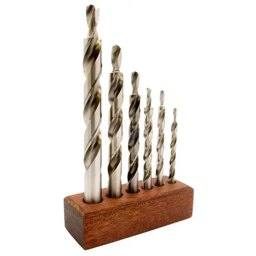 Drill Bit Set: Step Drill Bits, 6 Pc, 82 degree, High Speed Steel Bright/Uncoated Drill Bit Set: Step Drill Bits, 6 Pc, 82 degree, High Speed Steel Bright/Uncoated