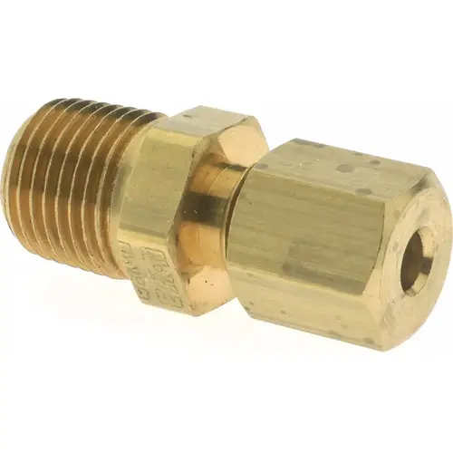 Compression Tube Connector: 1/8" Thread, Compression x MNPT Compression Tube Connector: 1/8" Thread, Compression x MNPT