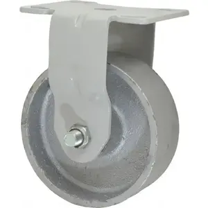 Fairbanks 1-N32-5-IRB Rigid Top Plate Caster: Semi-Steel, 5" Wheel Dia, 2" Wheel Width, 1,000 lb Capacity, 6-1/2" OAH