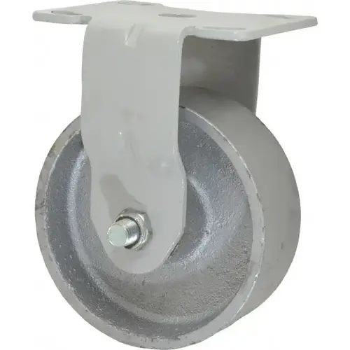 Rigid Top Plate Caster: Semi-Steel, 5" Wheel Dia, 2" Wheel Width, 1,000 lb Capacity, 6-1/2" OAH