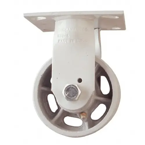 Rigid Top Plate Caster: Polyurethane with Semi-Steel Center Polyurethane & Polyurethane Mold on Steel, 8" Wheel Dia, 2" Wheel Width, 1,200 lb Capacity, 9-1/2" OAH