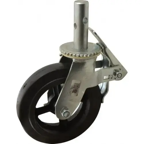 9-1/2" Diam x 2" Wide, Rubber Molded on 90 Durometer Swivel with Brake Double Braking Lock Design Caster 9-1/2" Diam x 2" Wide, Rubber Molded on 90 Durometer Swivel with Brake Double Braking Lock Design Caster