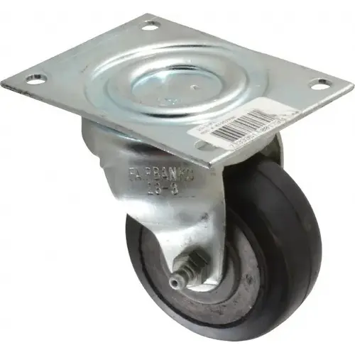 Swivel Top Plate Caster: Rubber, 3" Wheel Dia, 1-3/8" Wheel Width, 170 lb Capacity, 4" OAH Swivel Top Plate Caster: Rubber, 3" Wheel Dia, 1-3/8" Wheel Width, 170 lb Capacity, 4" OAH