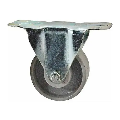 Rigid Top Plate Caster: Semi-Steel, 4" Wheel Dia, 1-1/2" Wheel Width, 600 lb Capacity, 5-1/4" OAH Rigid Top Plate Caster: Semi-Steel, 4" Wheel Dia, 1-1/2" Wheel Width, 600 lb Capacity, 5-1/4" OAH