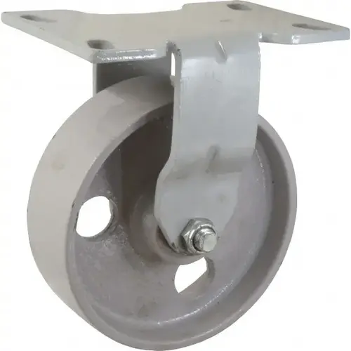 Rigid Top Plate Caster: Semi-Steel, 6" Wheel Dia, 2" Wheel Width, 1,200 lb Capacity, 7-1/4" OAH Rigid Top Plate Caster: Semi-Steel, 6" Wheel Dia, 2" Wheel Width, 1,200 lb Capacity, 7-1/4" OAH