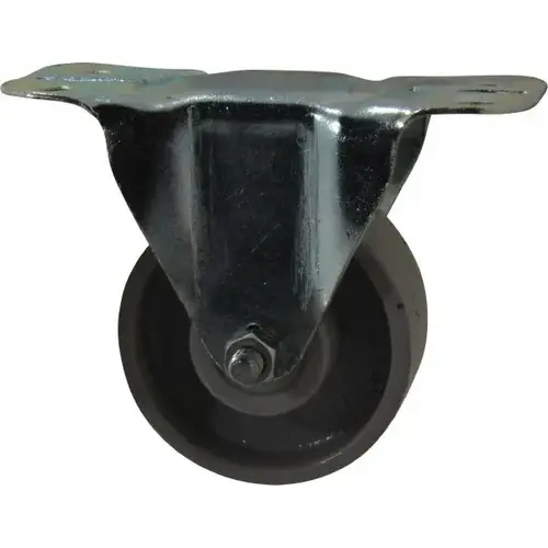 Rigid Top Plate Caster: Semi-Steel, 3" Wheel Dia, 1-1/4" Wheel Width, 350 lb Capacity, 4" OAH